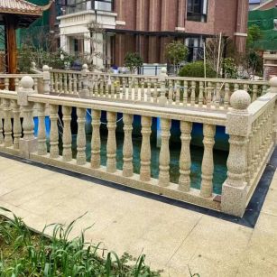 九江黄金麻花岗岩石材栏杆，扶手，将军柱，花瓶柱