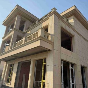 九江 黄金麻花岗岩石材荔枝面外墙干挂效果展示