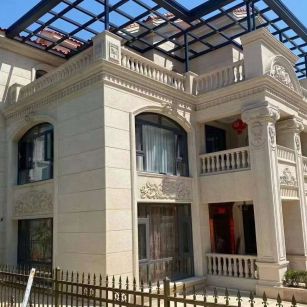 九江 黄金麻花岗岩荔枝面别墅外墙干挂