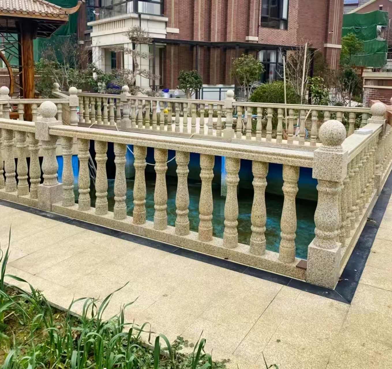 九江黄金麻花岗岩石材栏杆，扶手，将军柱，花瓶柱