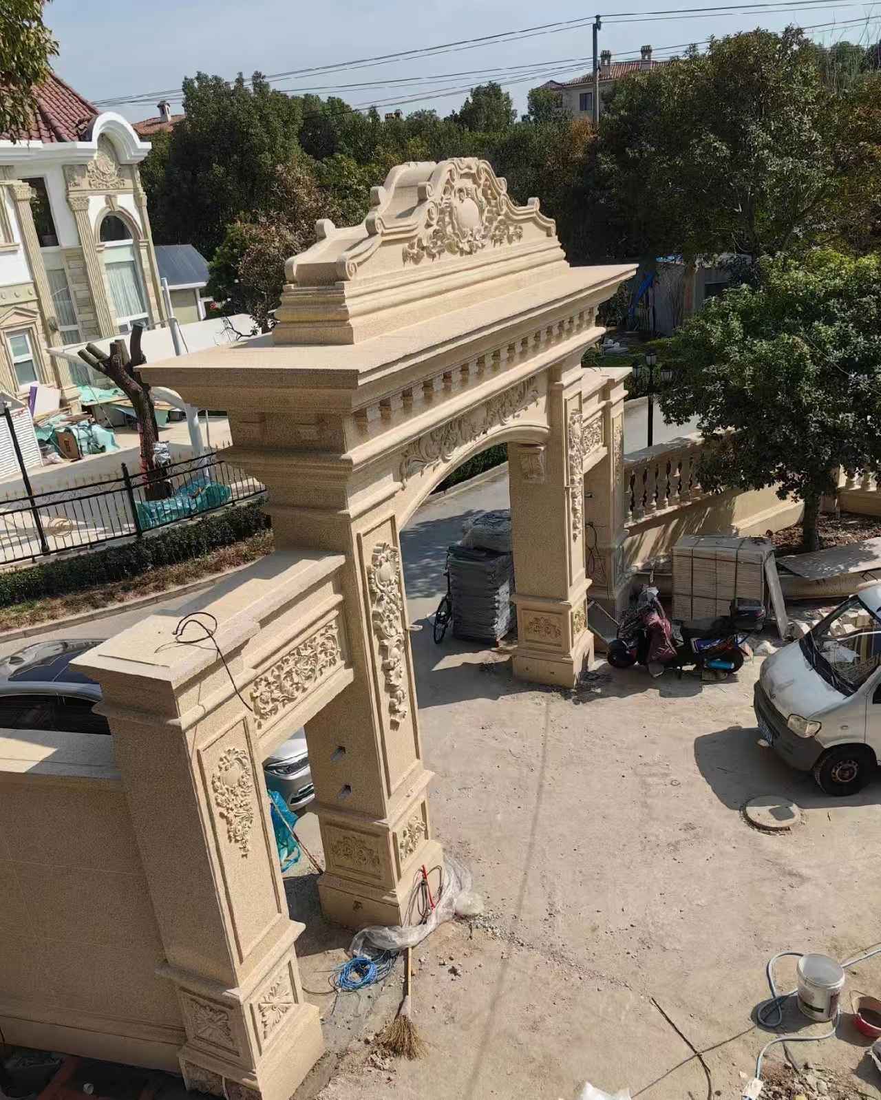 九江 黄金麻荔枝面花岗岩别墅门楼