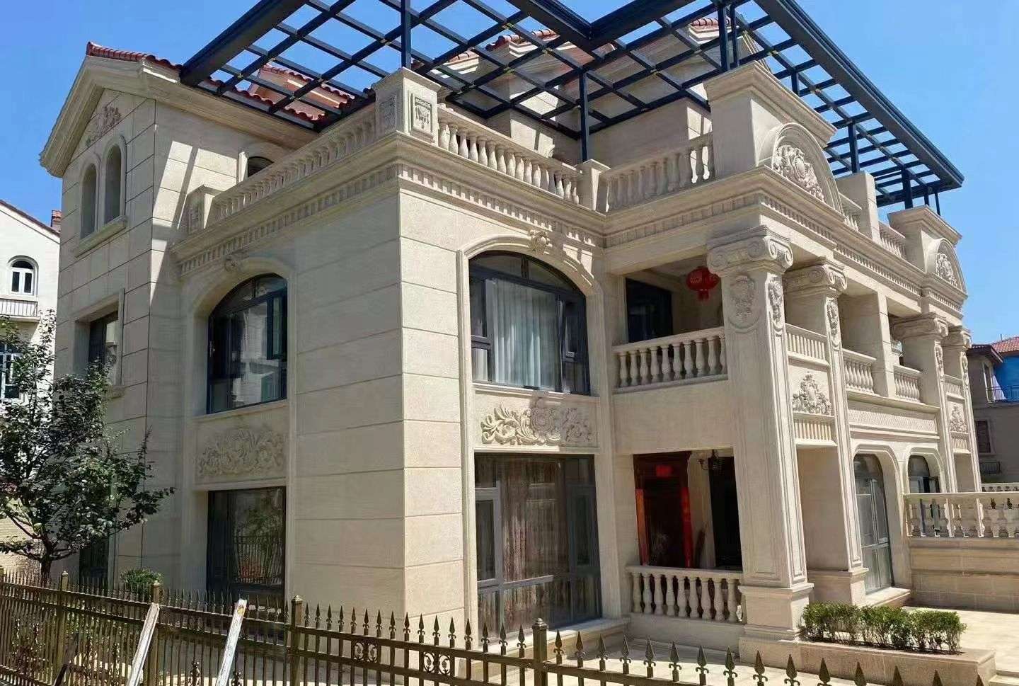 九江 黄金麻花岗岩荔枝面别墅外墙干挂