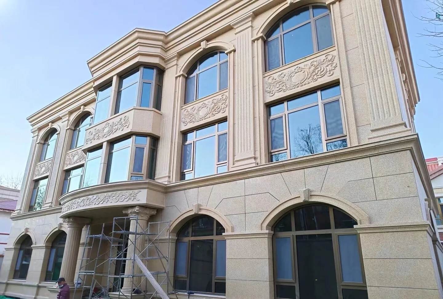 九江 黄金麻花岗岩别墅外墙干挂