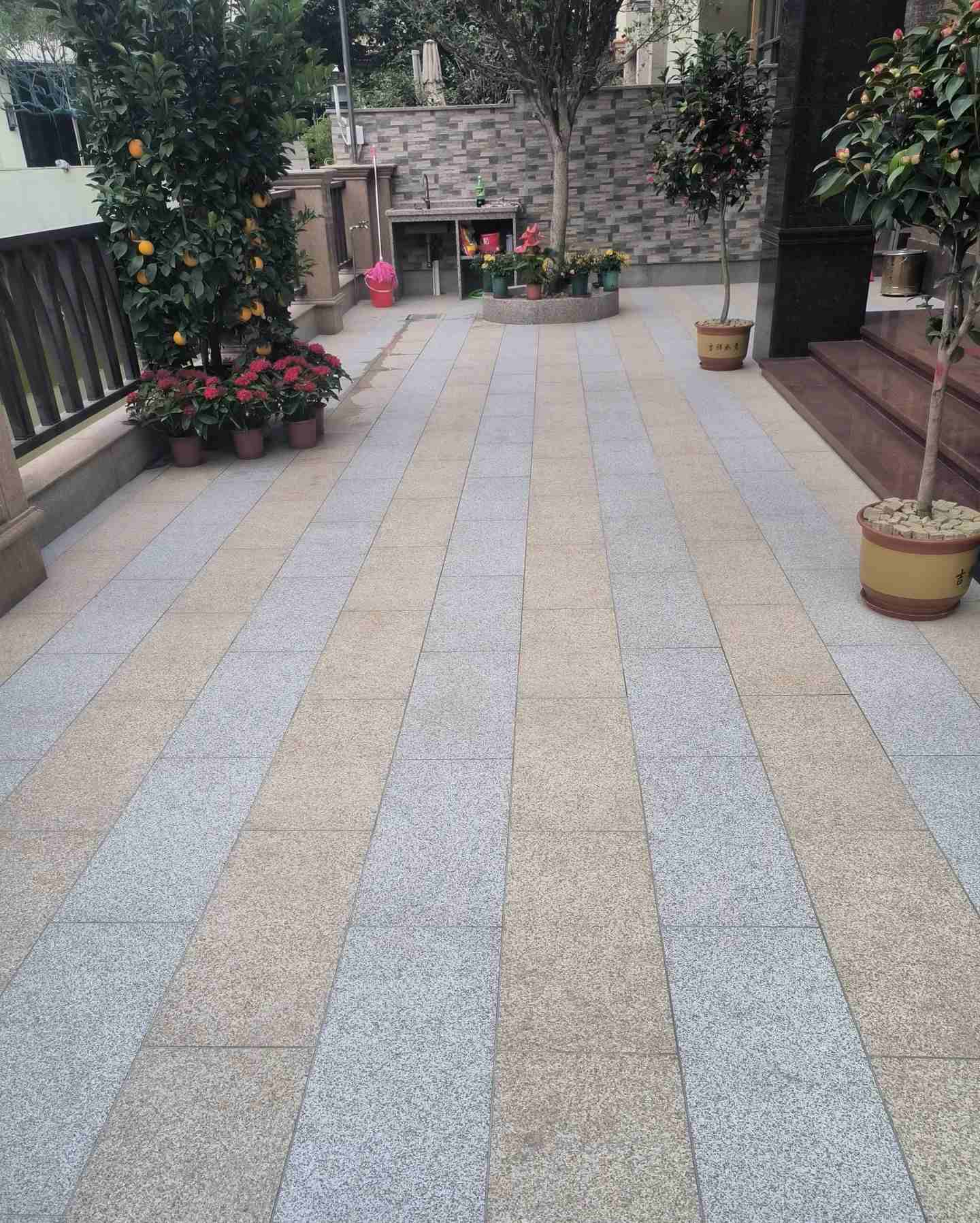 九江 黄金麻白麻荔枝面庭院铺装展示