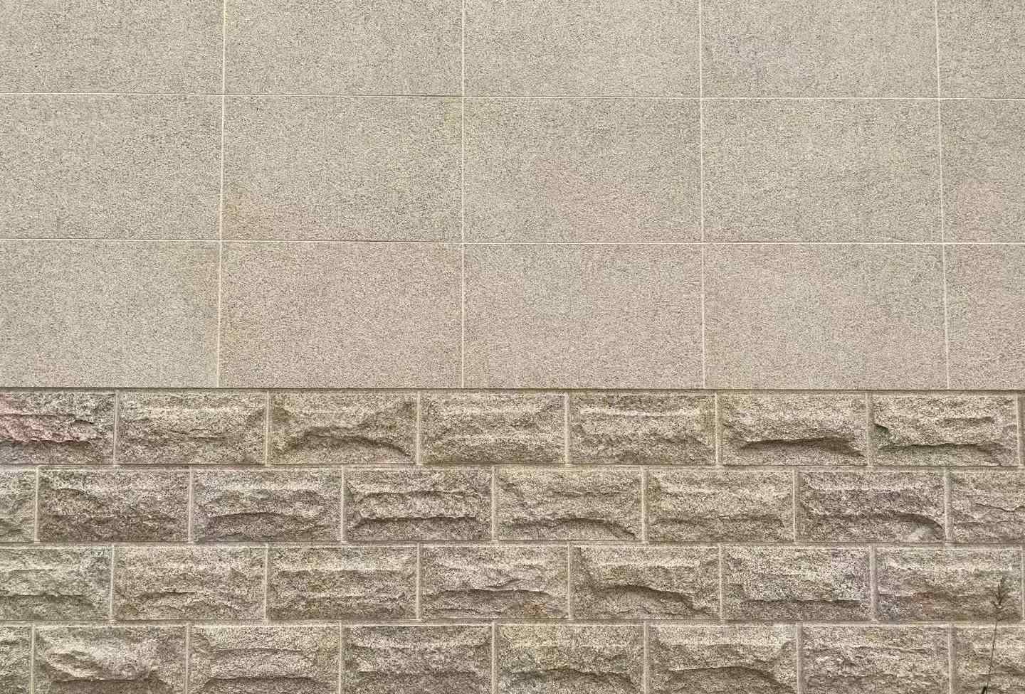 九江 黄金麻自然面蘑菇石配荔枝面干挂