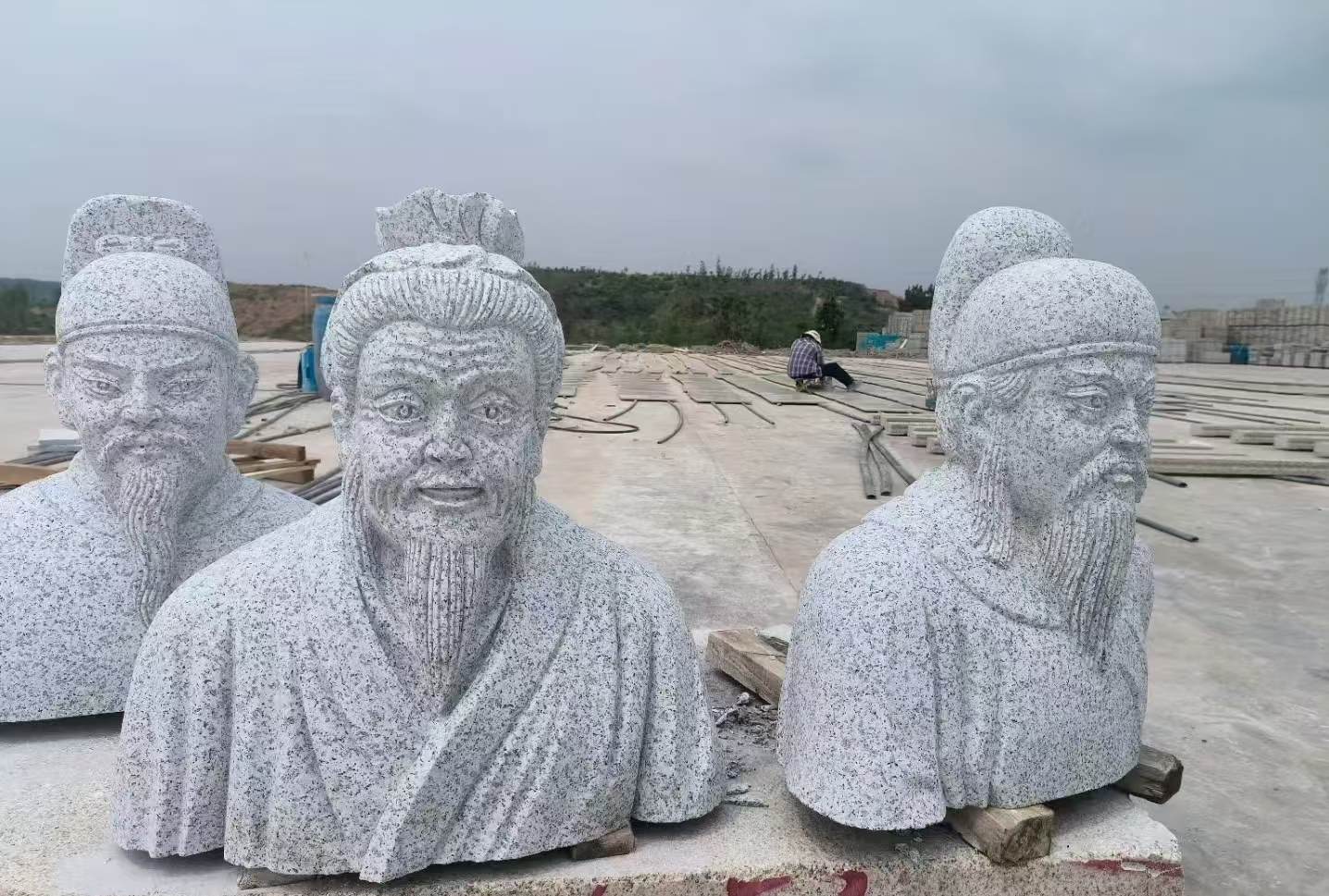 九江 白麻花岗岩石材人物立体雕刻