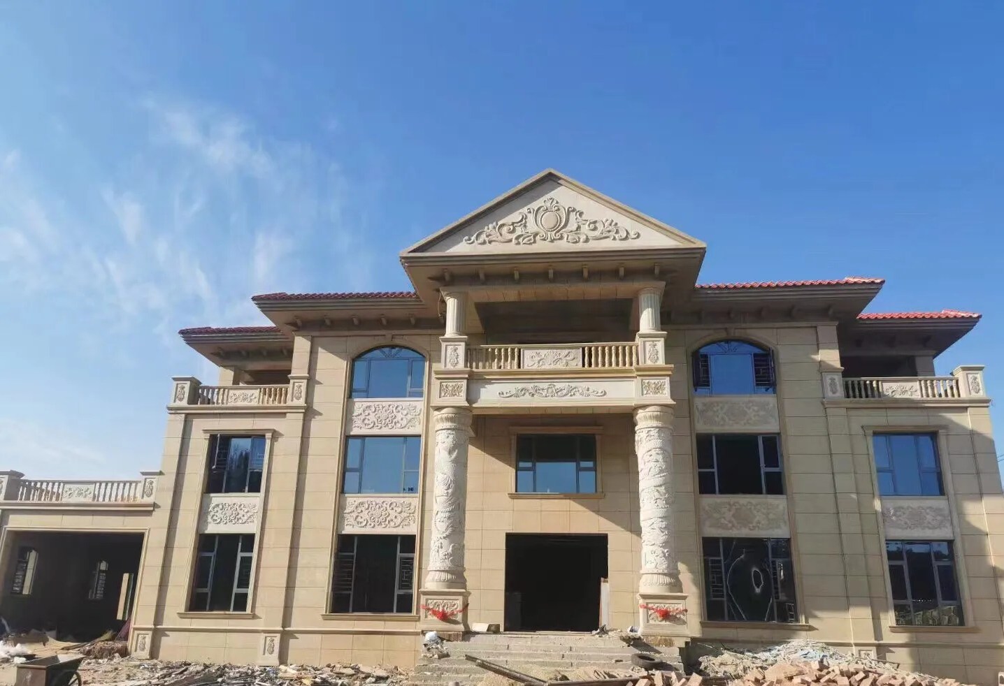 九江 黄金麻花岗岩别墅外墙干挂